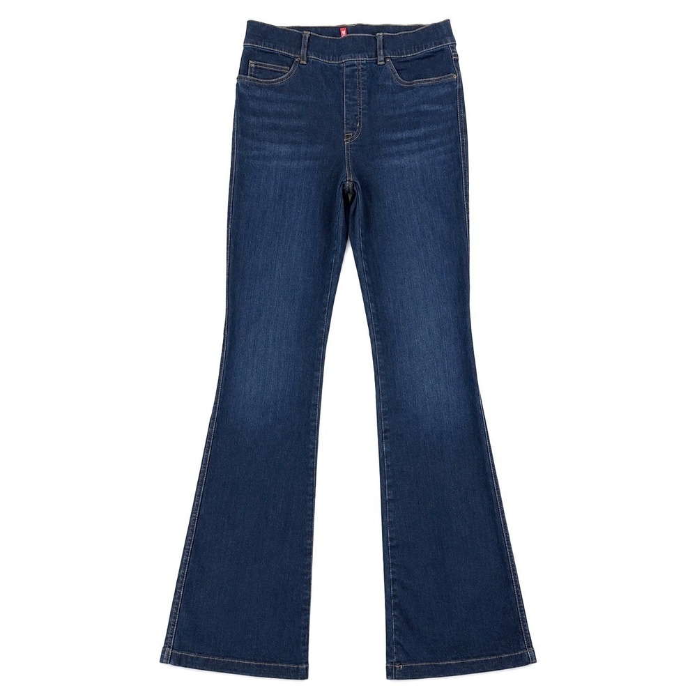 SPANX Flare Jeans Women M Tall Dark Indigo Pull On High Rise Stretch 2032TT